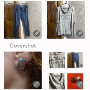 Levi’s 18M skinny👖+Cabela’s gray hoodie 2XL+925 earrings
